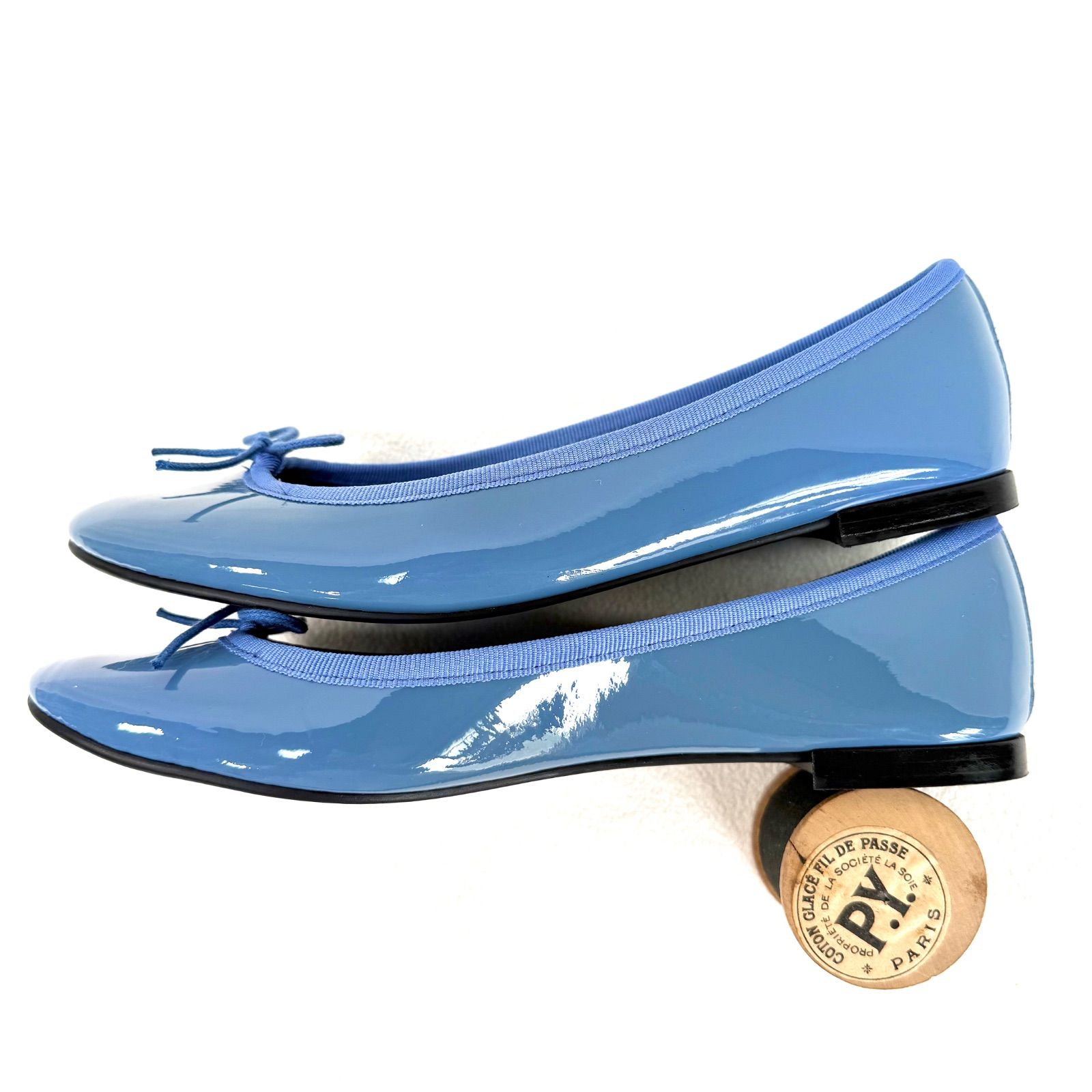 極美品✨レペット エナメル フラット バレエシューズ ブルー 38.5