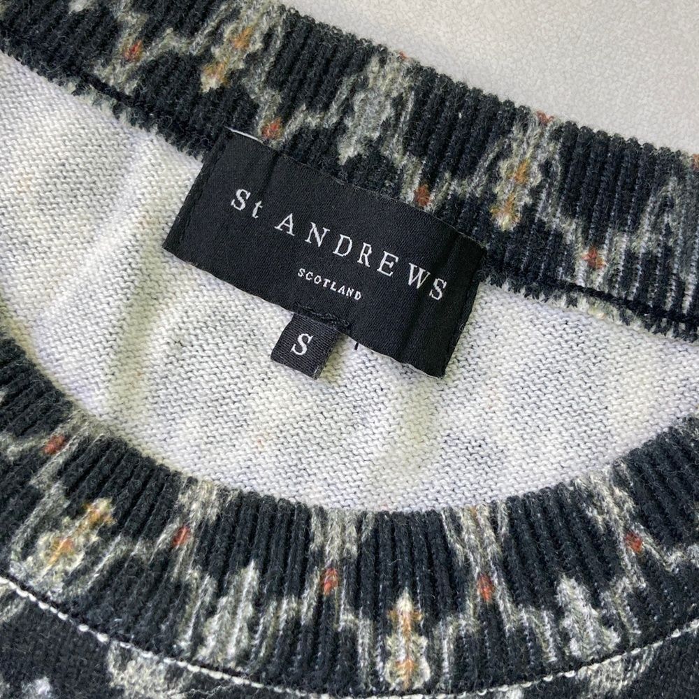 St ANDREWS セントアンドリュース　ニット　セーター　ゴルフ　S 総柄 St ANDREWS セントアンドリュース ゴルフウェア 長袖 セーター