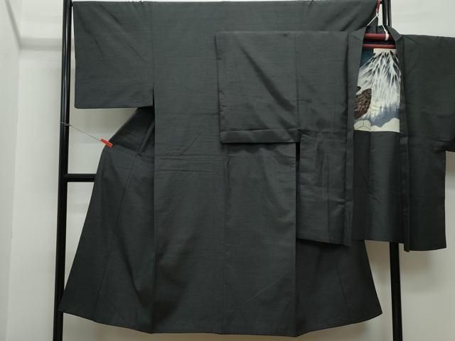 平和屋着物●男性 紬 アンサンブル 檳榔子染色 正絹 CAAR8224vf