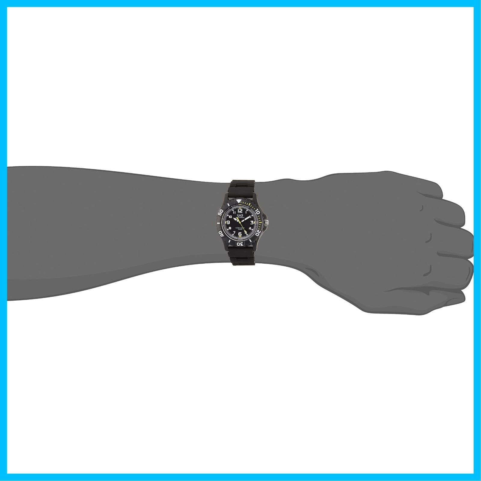 ソーラー 10気圧防水 アナログ ウレタンベルト キューアンドキュー E 02 A-001 VK 腕時計 メンズ シチズンQ-Q ブラック