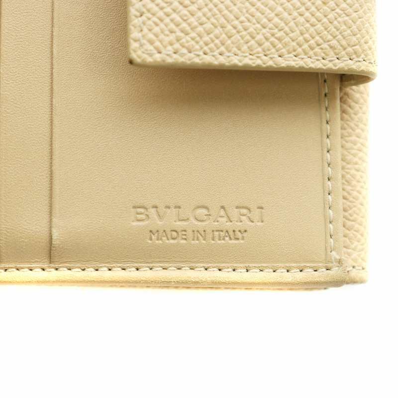 ブルガリ BVLGARI 財布 二つ折り レザー ロゴ クリップ シルバー