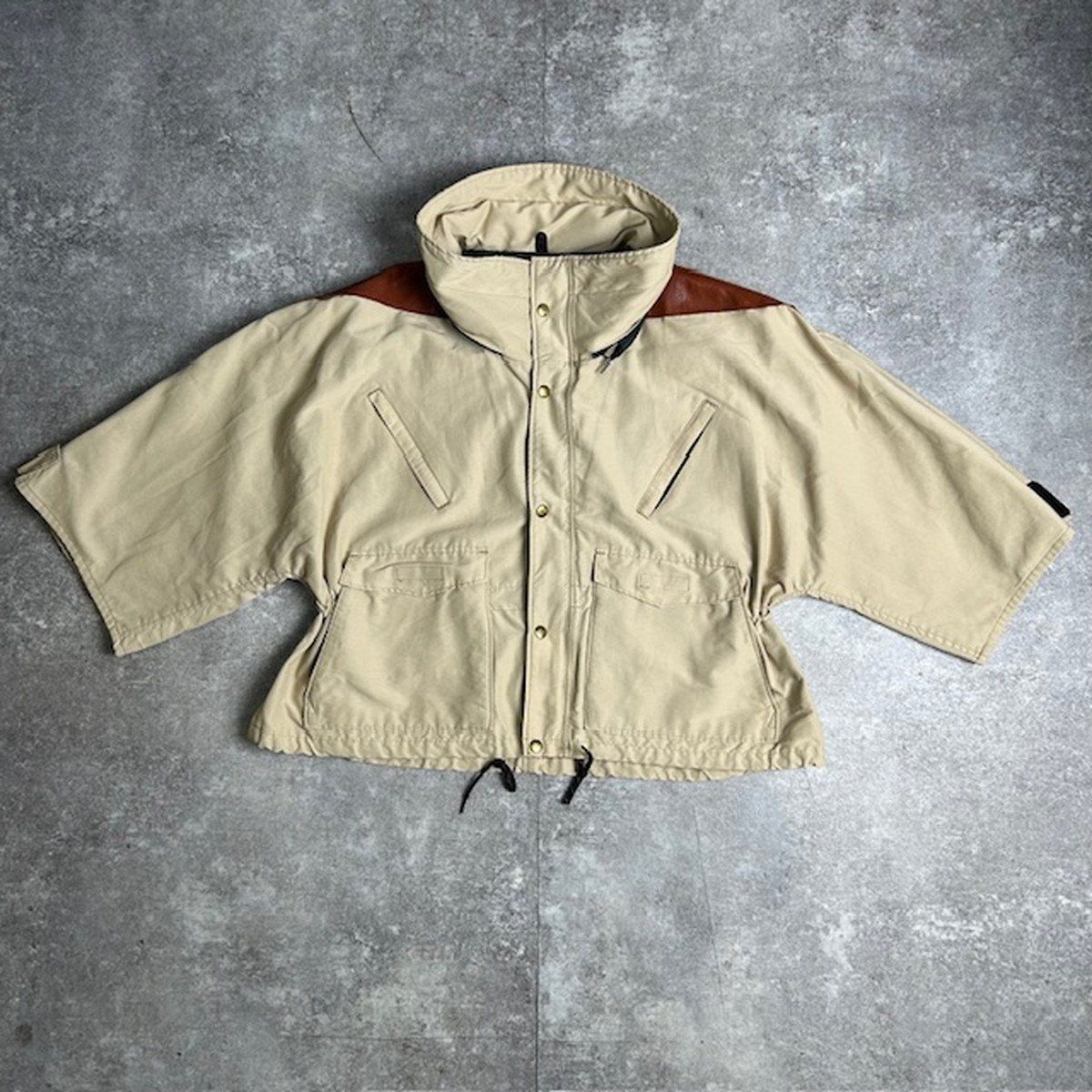 KAPITAL キャピタル Mountain Roots ナイロンジャケット レザー切替 ドローコード アウター レディース L