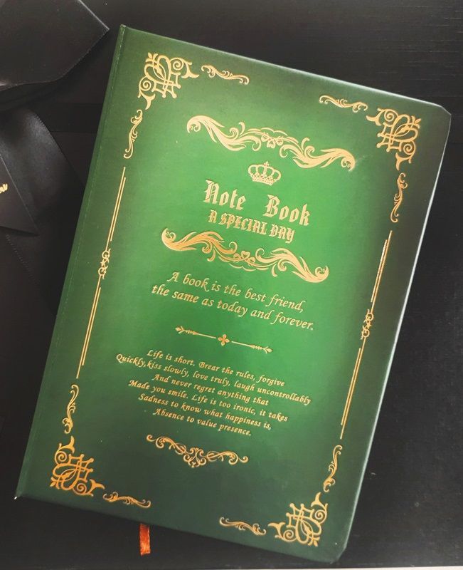 魔法のノート　A5　緑　ハードカバー　アンティーク　魔導書　メモ　目標達成