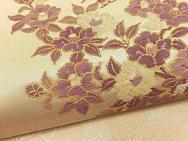 ◎美品◎名誉人間国宝 王 金山 作 茶道家 宗栄 監修 正絹 お太鼓柄 袋帯 平和屋着物▽京の名門 じゅらく謹製 帝王紫 太鼓柄袋帯 短冊御所