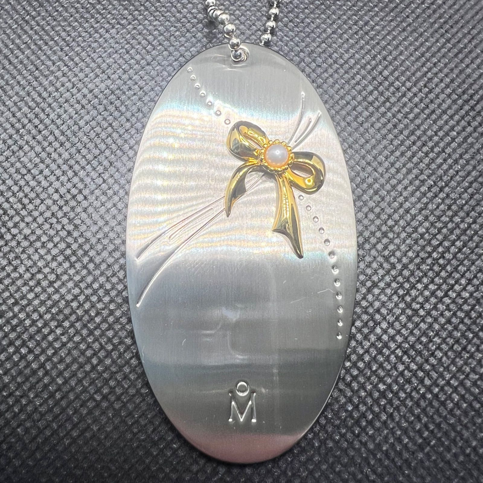 MIKIMOTO ミキモト コンパクトミラー 鏡 リボン 真珠 パール付き