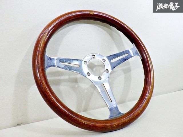 社外　ウッドステアリング　35π 新品　未使用品 ウッド ステアリング ホワイト メーカー不明 35パイ - メルカリ
