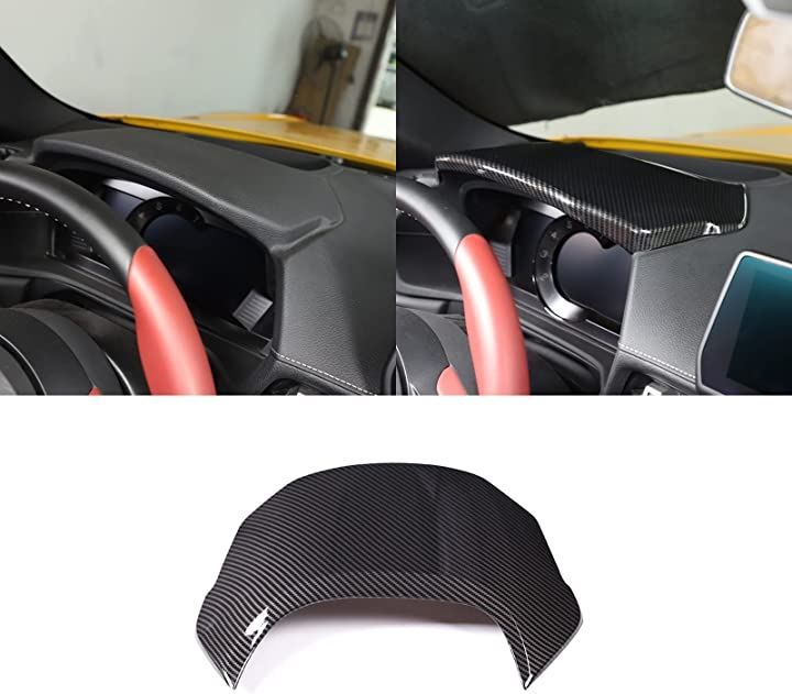 DIYUCAR トヨタ スープラ GR A90 A91 MK5 2019-2022に対応 車のダッシュボードパネルフレームカバーリムフィット カーボン調 ABS樹脂 車の室内装飾 1点セット