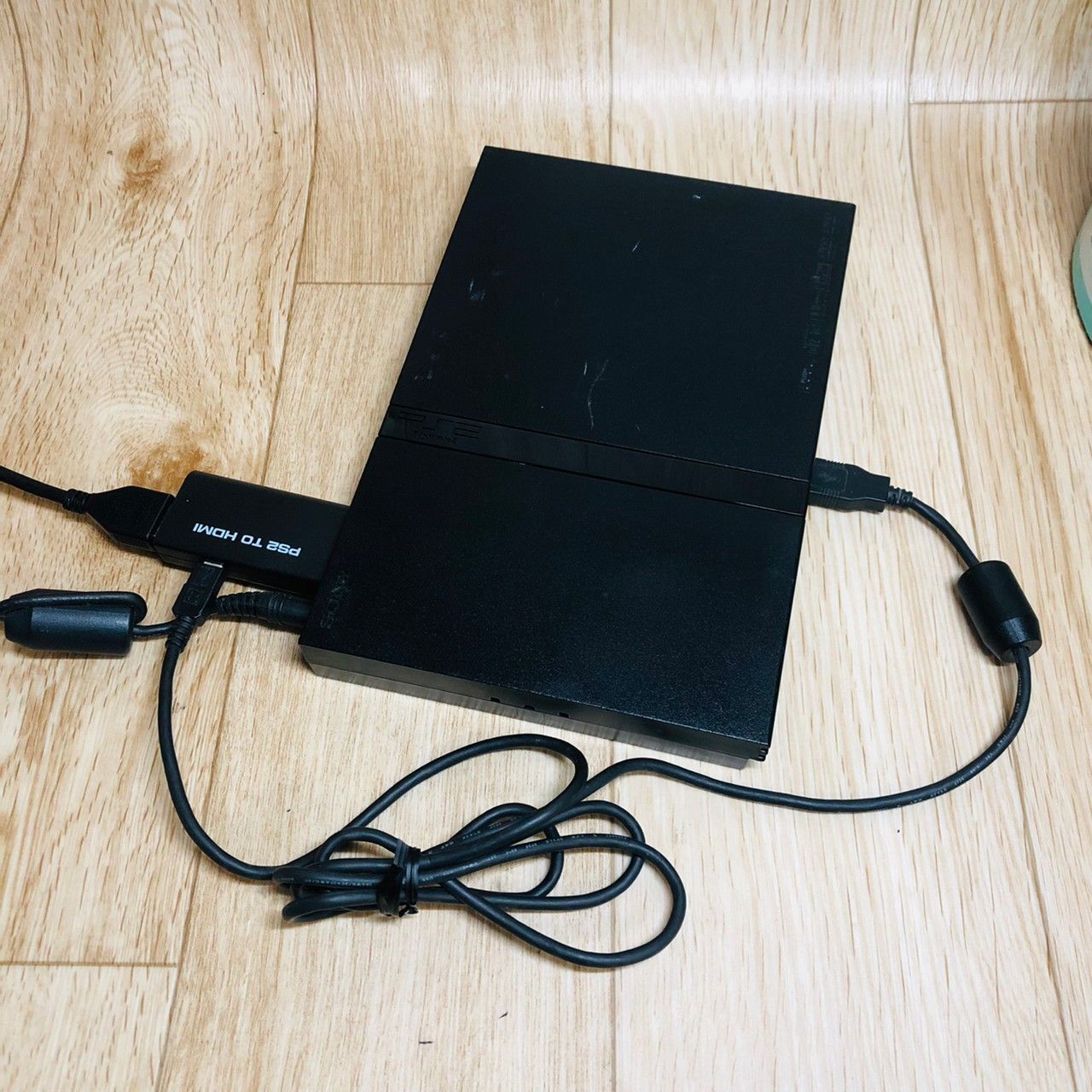 【すぐ遊べる】PS2 薄型 本体 セット 純正コントローラー 読込動作確認済み 黒 ブラック HDMI コンバータ 変換 プレステ2