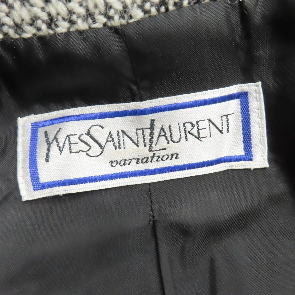 19時まで値下ヴィンテージ イヴサンローラン ジャケット ウール 千鳥格子 YSL イヴサンローラン テーラードジャケット チェック 千鳥柄