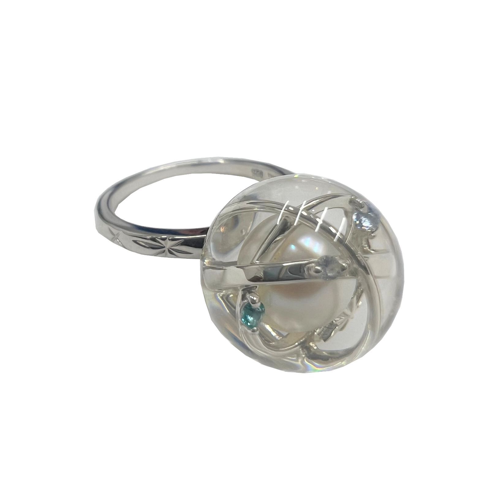 STAR JEWELRY スタージュエリー アクリル パール リング シルバー 約11 