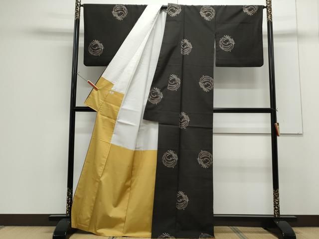 平和屋着物○本場大島紬 7マルキ 泥染め 地空き 吉祥文 総絣 正絹 逸品  