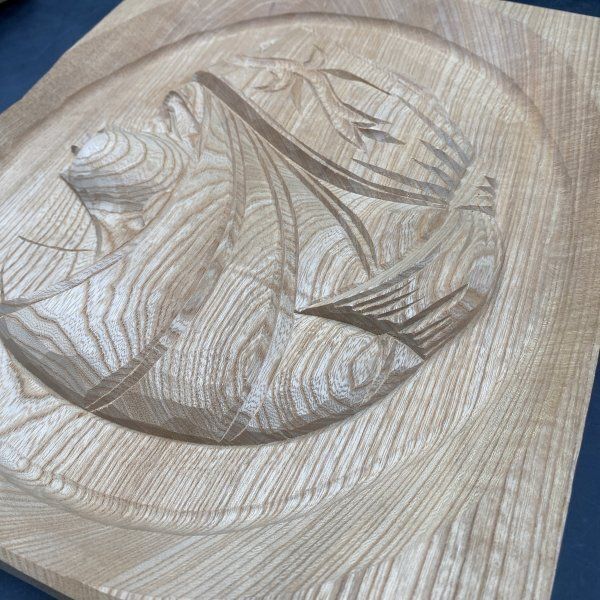 M108 未使用 矢光作 アイヌ 木彫り 特大 アイヌ彫り 壁掛け 木彫 女性