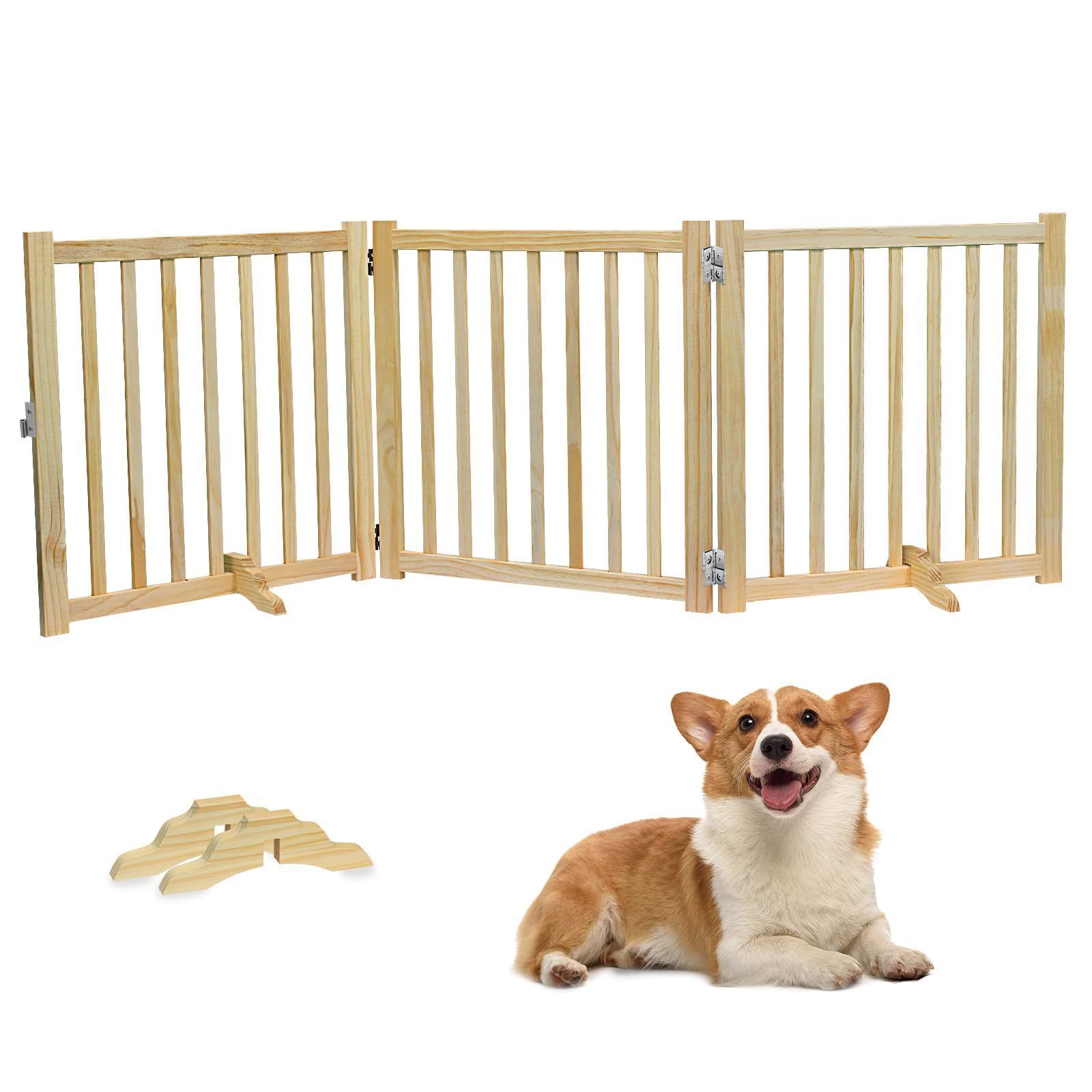 取り付け簡単 ペット保護 場所を取らない 軽量 脱走防止 大型犬 猫 猫 収納しやすい 室内 ドアフェンス 安全柵 ゲート 犬 省スペース 柵 折り畳み式ゲート 高さ80cm 長さ180cm 犬用ゲート シンプルでスタイリッシュ 3つのパネル ベビーゲ