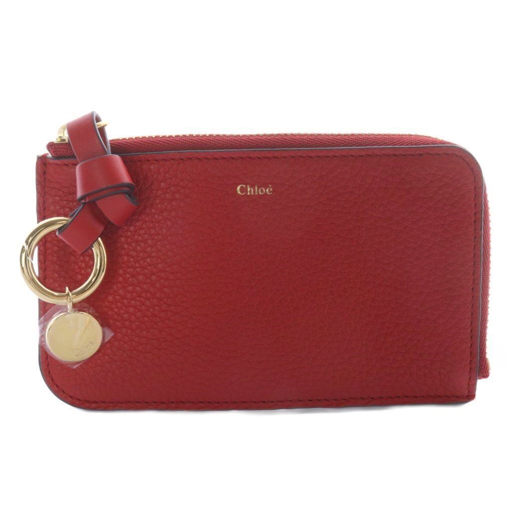 クロエ CHLOE アルファベット ALPHABET カードケース コインケース レザー レッド |YO17 SH OH