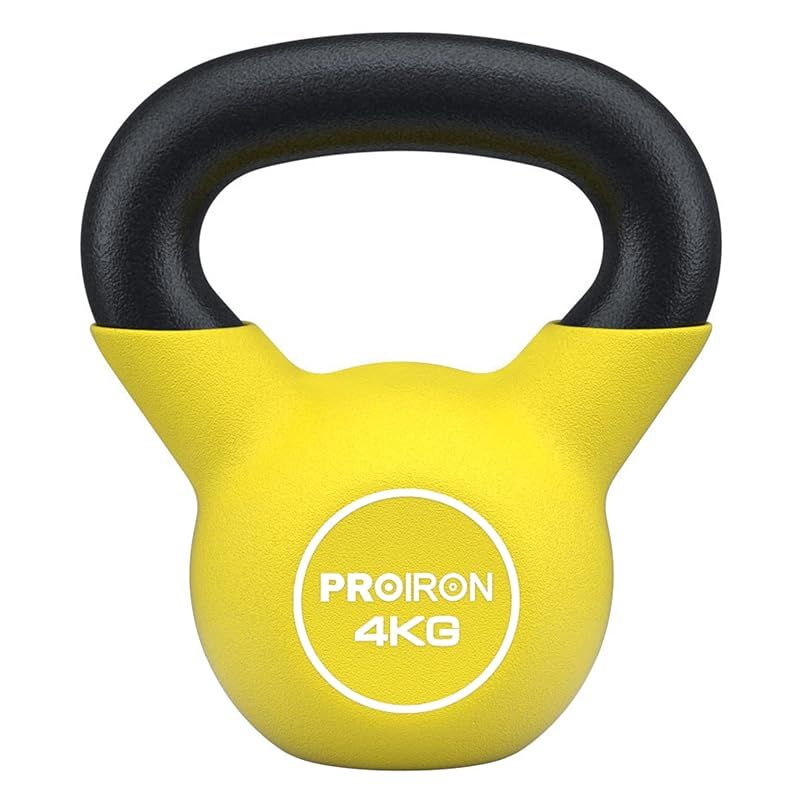【新着商品】PROIRON ケトルベル ネオプレン 4kg 4キロ kettlebell 一体型鋳鉄製 ?? 鉄アレイ ケトル 重り ケトル