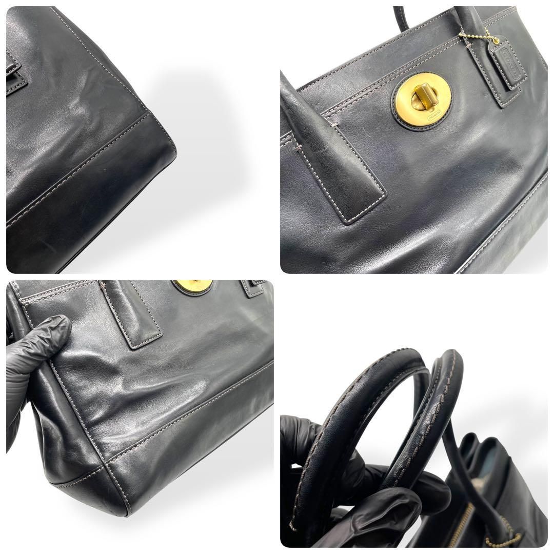 未使用級　COACH　コーチ　ハンドバッグ　レザー　ターンロック　自立　肩掛け◎ 1円□未使用級□型崩れ無し□超希少デザイン□COACH コーチ