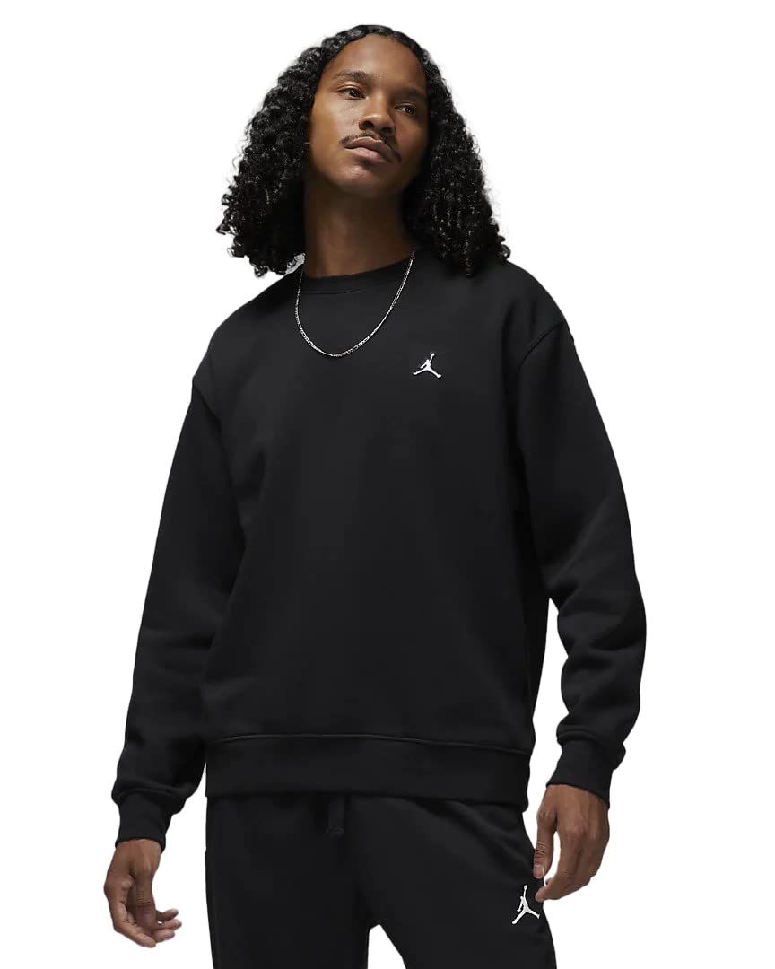 ナイキ ジョーダン セットアップ対応モデル ブルックリン クルーネック スウェットシャツ Jordan DQ7520-010 ブラック ホワイト 上着 上下 スポーツウェア ジム 筋トレ トレーニング フリー 010 ブラック ホワイト M