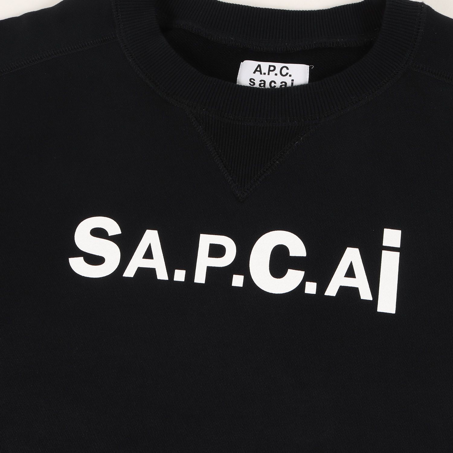 美品 Sacai サカイ スウェット サイズ:L A.P.C. コラボ ロゴ クルーネック スウェットシャツ (APC Tani Sweatshirt  21E2-COEON-M27656) ブラック 黒 トップス トレーナー コラボ【メンズ】 - メルカリ