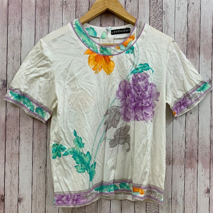 レオナール LEONARD Tシャツ 半袖 花柄 フラワー ホワイト 白 L - メルカリ