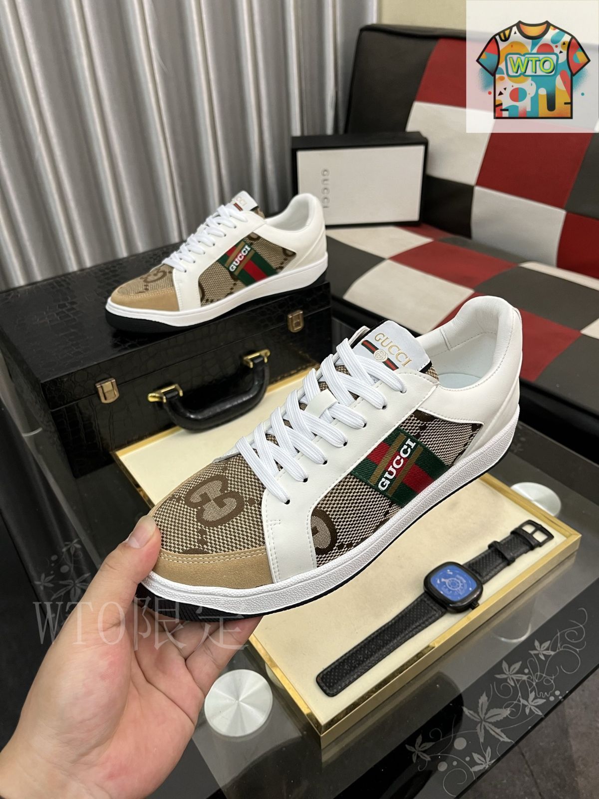 GUCCI グッチ ホワイト レザー カジュアルシューズ02-3 - メルカリ