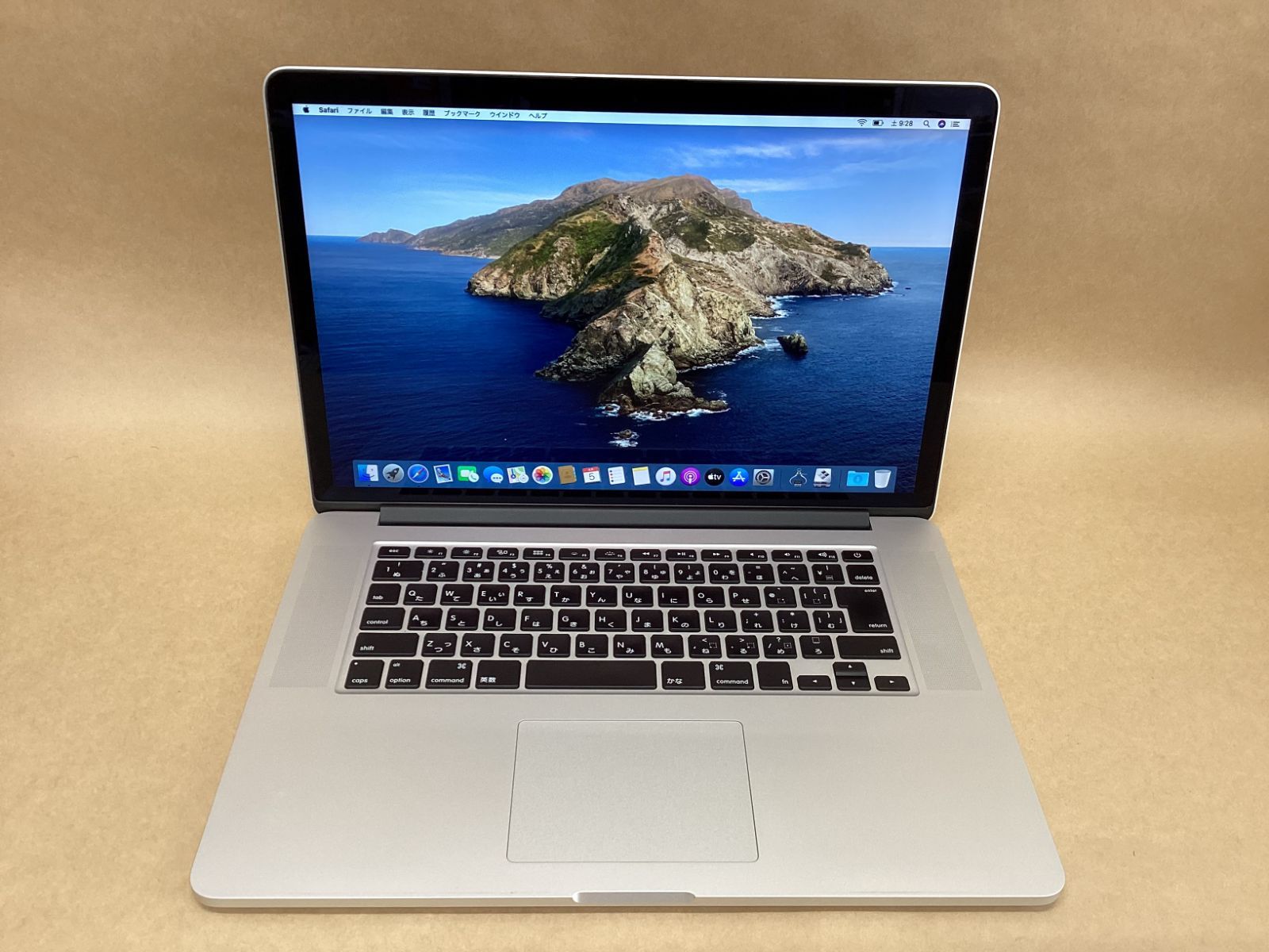 アップル ノートPC MACBOOKPROCI7-2400 CI7 3635QM -2.4GHZ 8GB SSD256GB 15.4インチ RETINA シルバー A1398 CATALINA 10.15.7 MID 2012 無線 BLUETOOTH カメラ