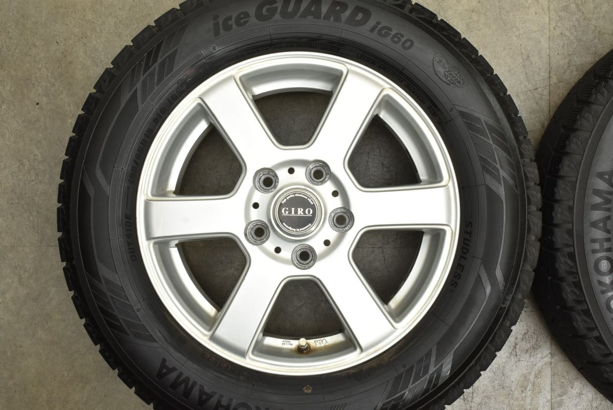 息をのむような バリ溝 GIRO 15in 6J 48 PCD114.3 ヨコハマ アイスガード iG60 195|65R15 ノア ヴォクシー セレナ ステップワゴン アクセラ