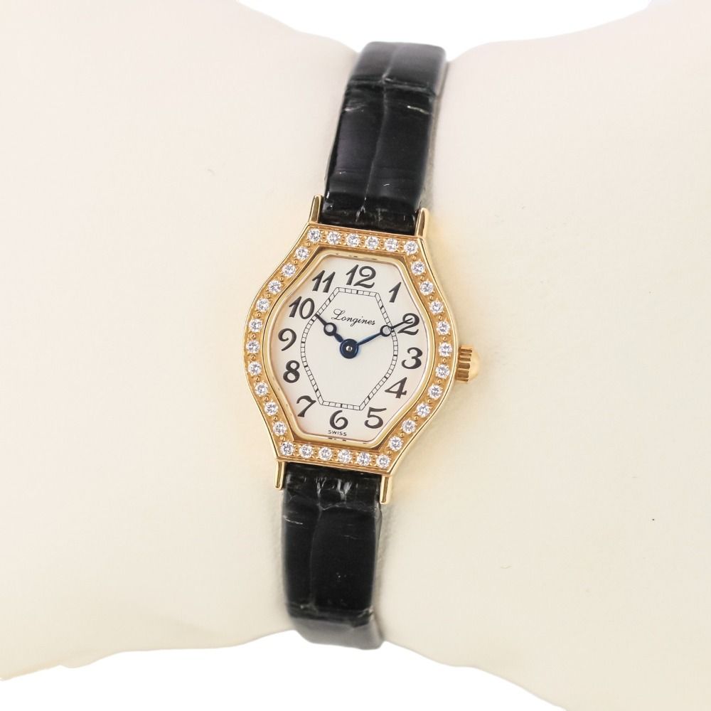 美品 LONGINES ロンジン レ・ラヴィソント ダイヤモンド K18YG 腕時計  