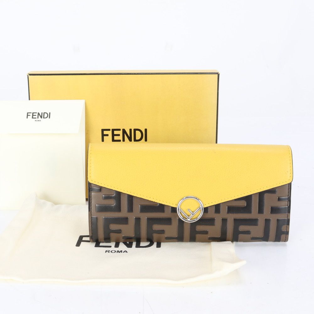 美品 フェンディ ズッカ エフイズフェンディ レザー 長財布