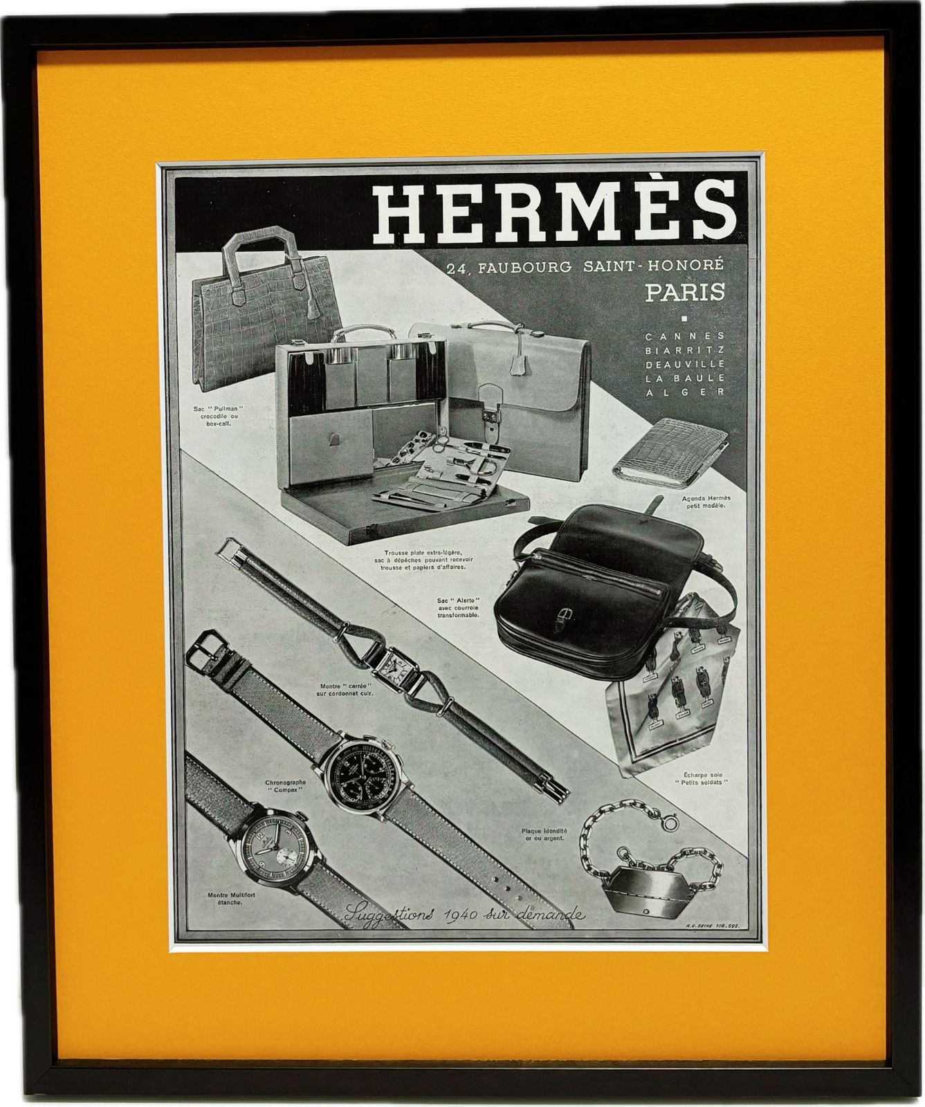 1939 広告＞HERMES エルメス ポスター ヴィンテージ アートポスター