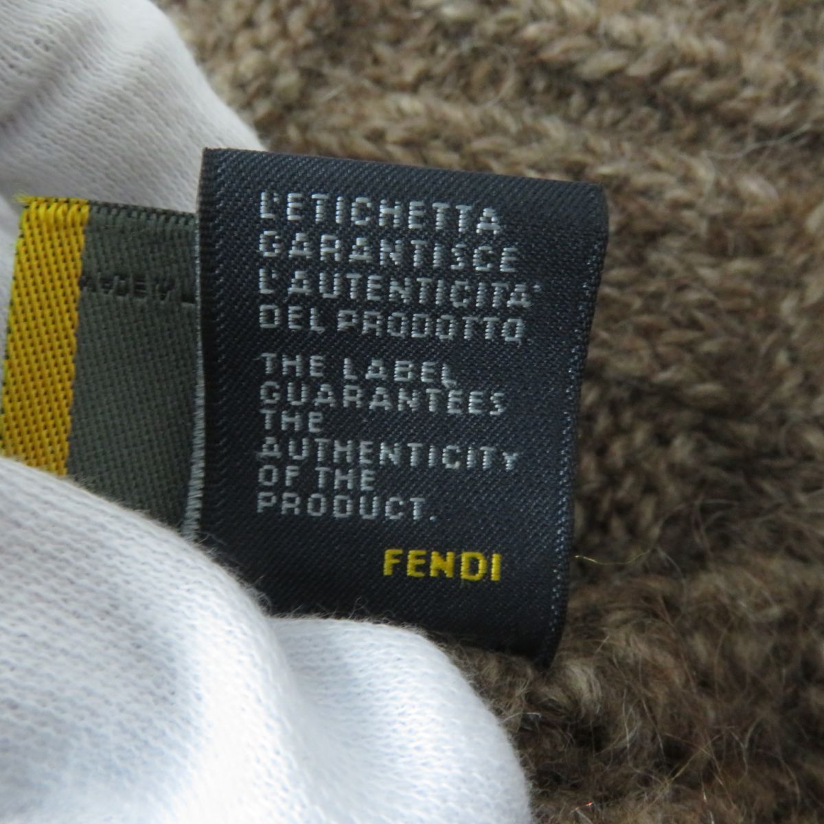 美品✨FENDI ズッカ柄編み アルパカ×モヘア混 グラデーション マフラー