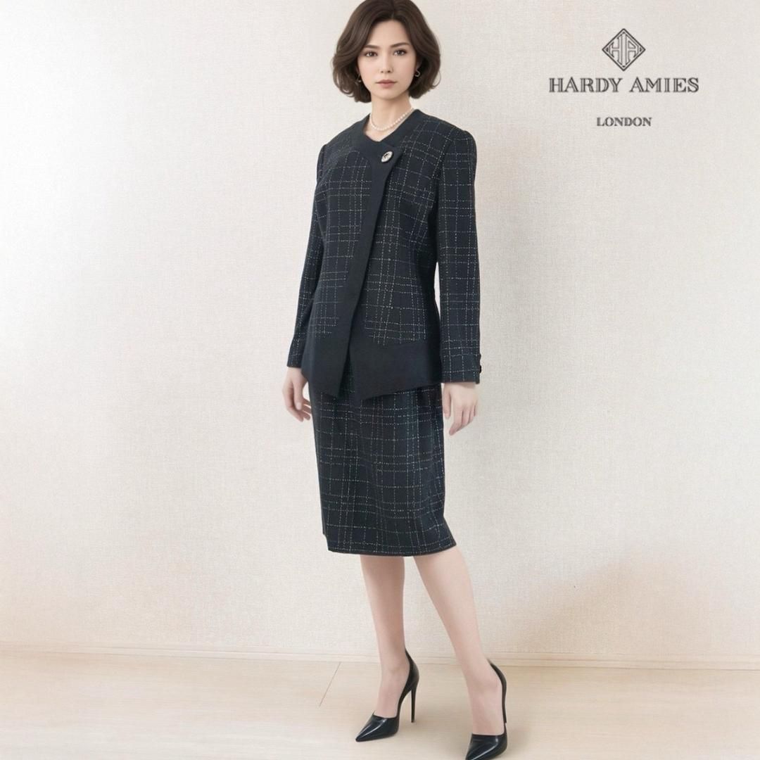 ●当日発送 ハーディエイミス セレモニー 9号 ブラック 銀糸入チェック