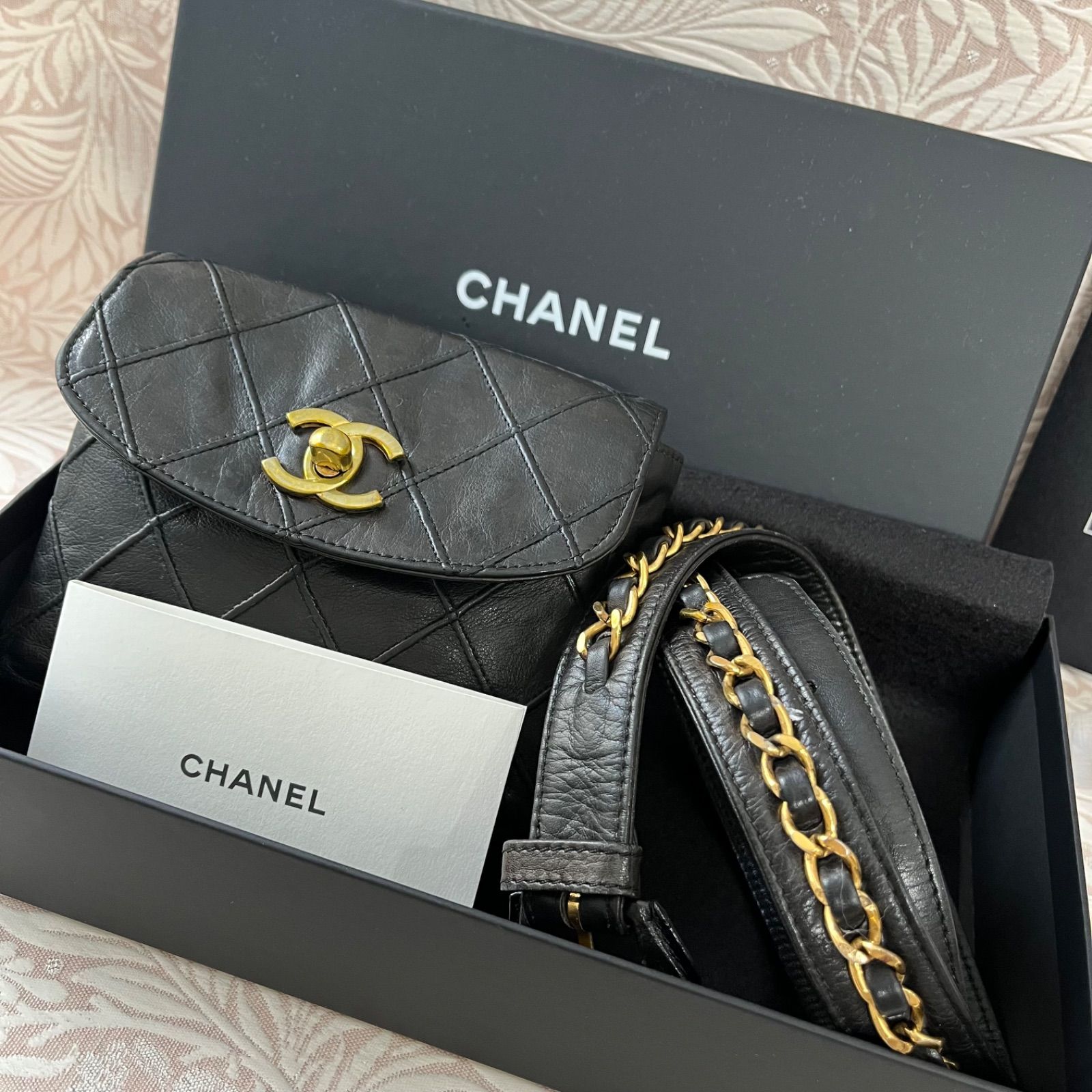 CHANEL シャネル ウエストポーチ ビコローレ 黒色 ラムスキン - BRAND