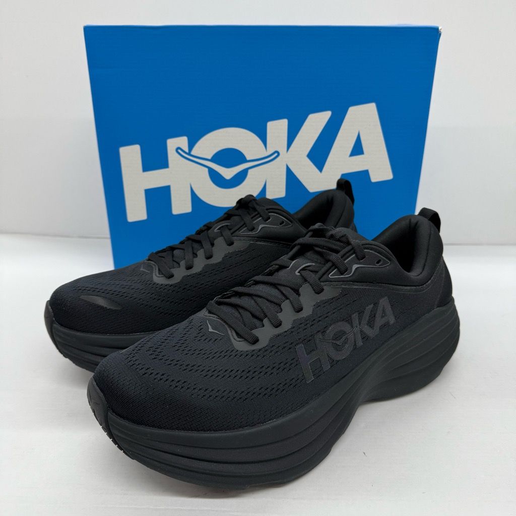 未使用 HOKA ONEONE BONDI 8 BLACK 9.5D 27.5cm 1123202-BBLC ホカ 