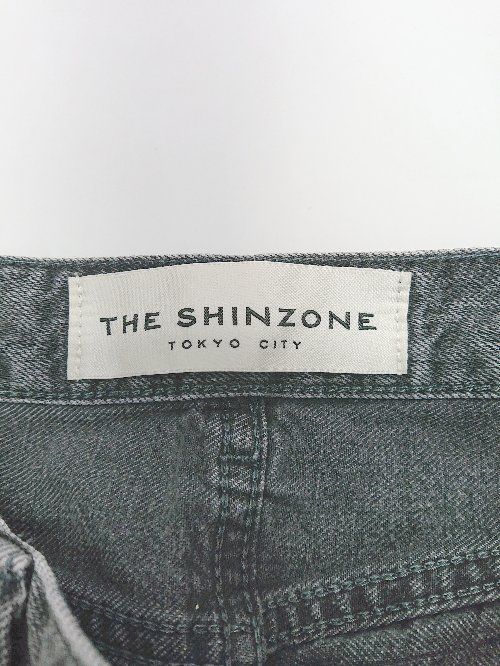 ◇ THE SHINZONE ザ シンゾーン 切りっぱなし 無地 シンプル デニム ジーンズ パンツ サイズ34 グレー レディース P  【1310020015021】