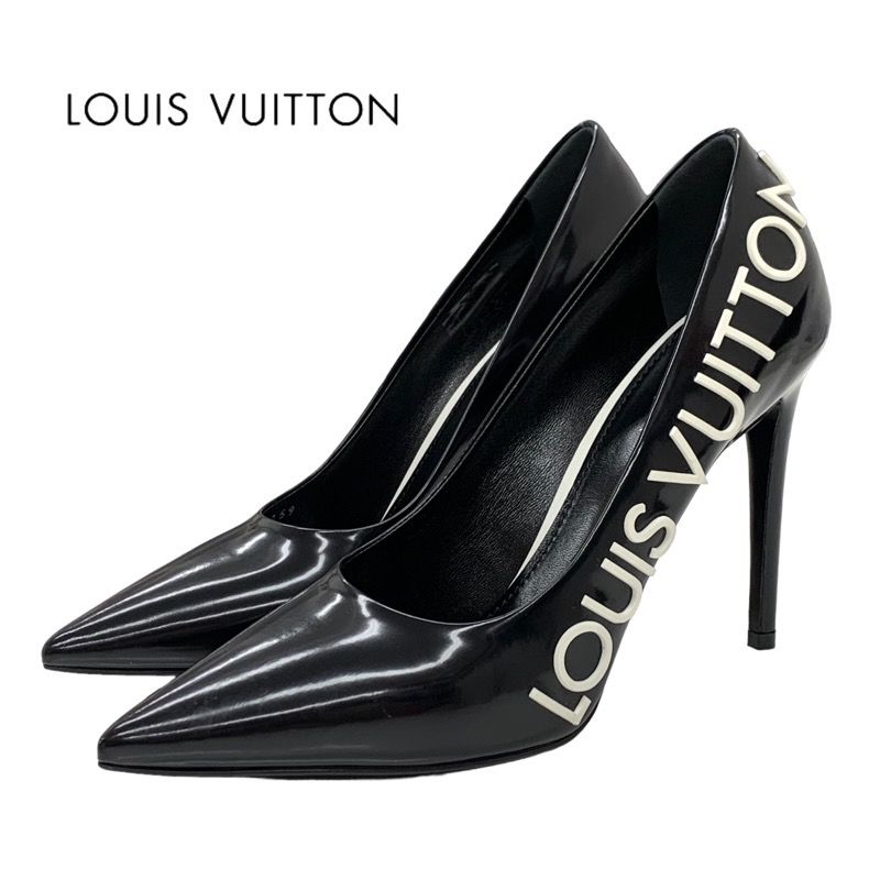 サイズ35ルイヴィトン LOUIS VUITTON パテントロゴパンプス - 靴