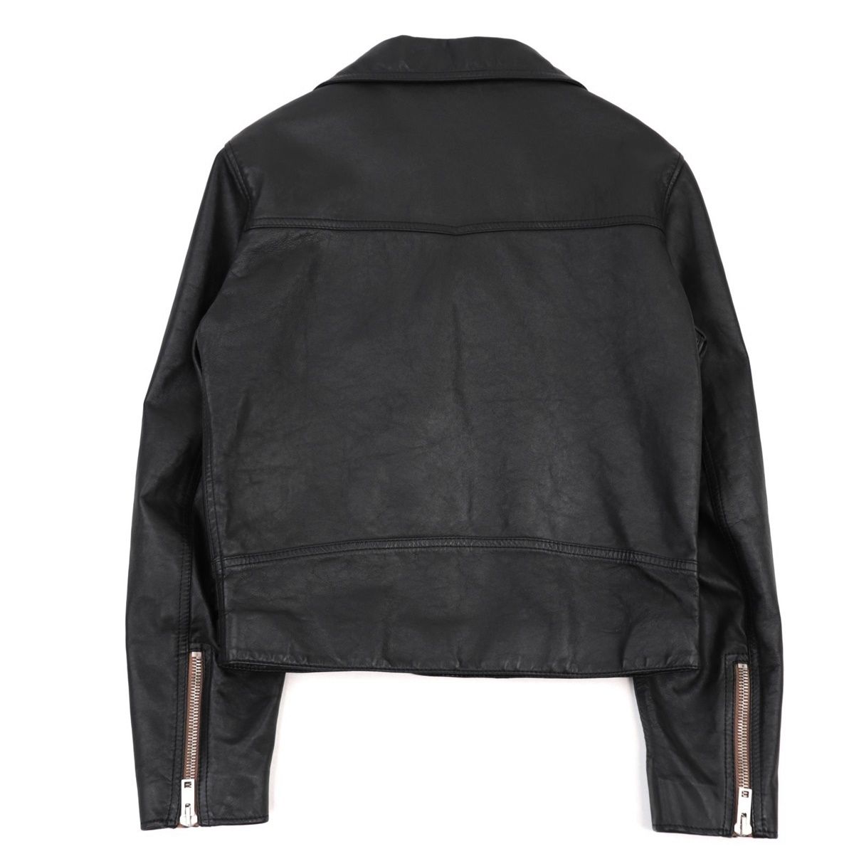 美品 セリーヌ 20SS ウォッシュドカーフスキン レザーライダース