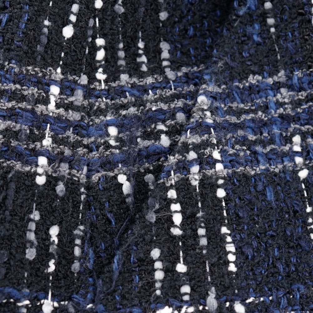  CHANEL シャネル ツイード 05 P コットン×ナイロン 黒 紺 レディース スカート フレアスカート ひざ丈スカート