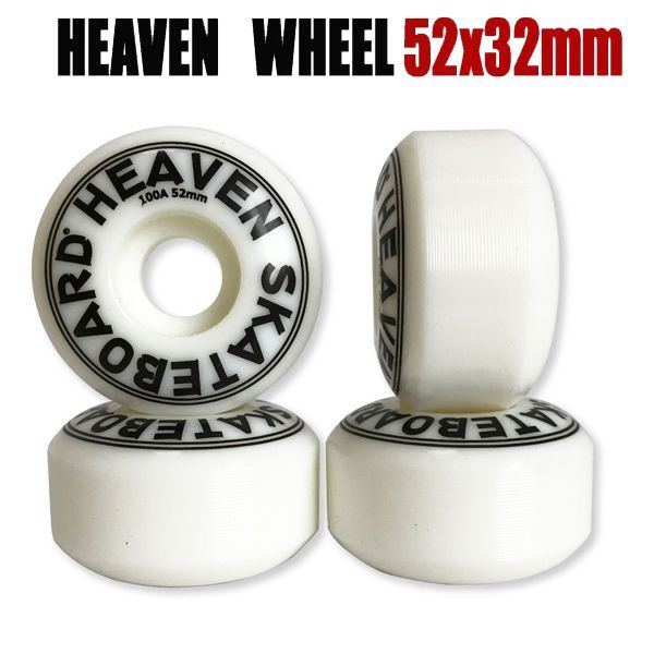 ヘブン スケボー　ウィール　ホワイト　100A　52×32ｍｍ
