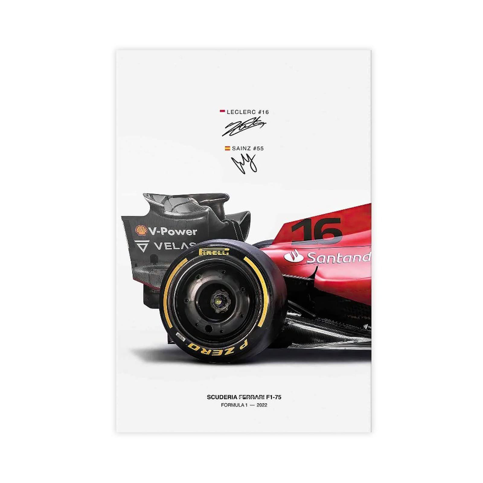 【特価商品】フレームなし 絵画 キャンバスプリント フェリーカー 2023年 12x18インチ(30x45cm) ヴィンテージポスター レーシングポッツァー フォーミュラ1 フェラーリポスター ERWYN
