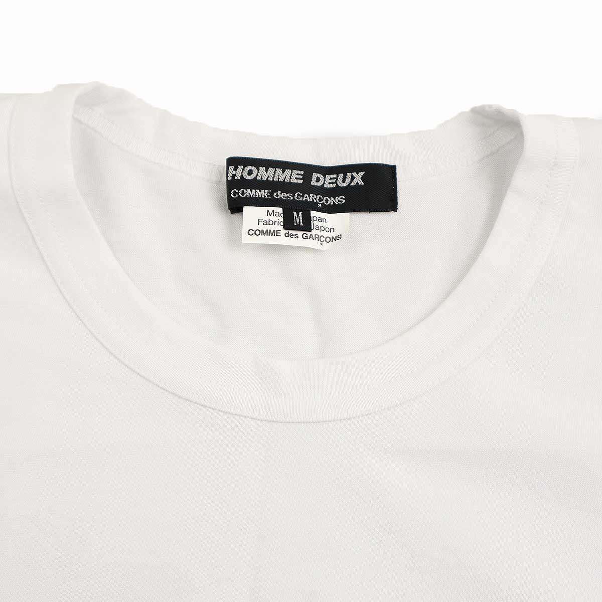 コムデギャルソン　半袖Tシャツ　90s 希少　コットン　ホワイト COMME des GARCONS HOMME DEUX コムデギャルソンオムドゥ 23SS