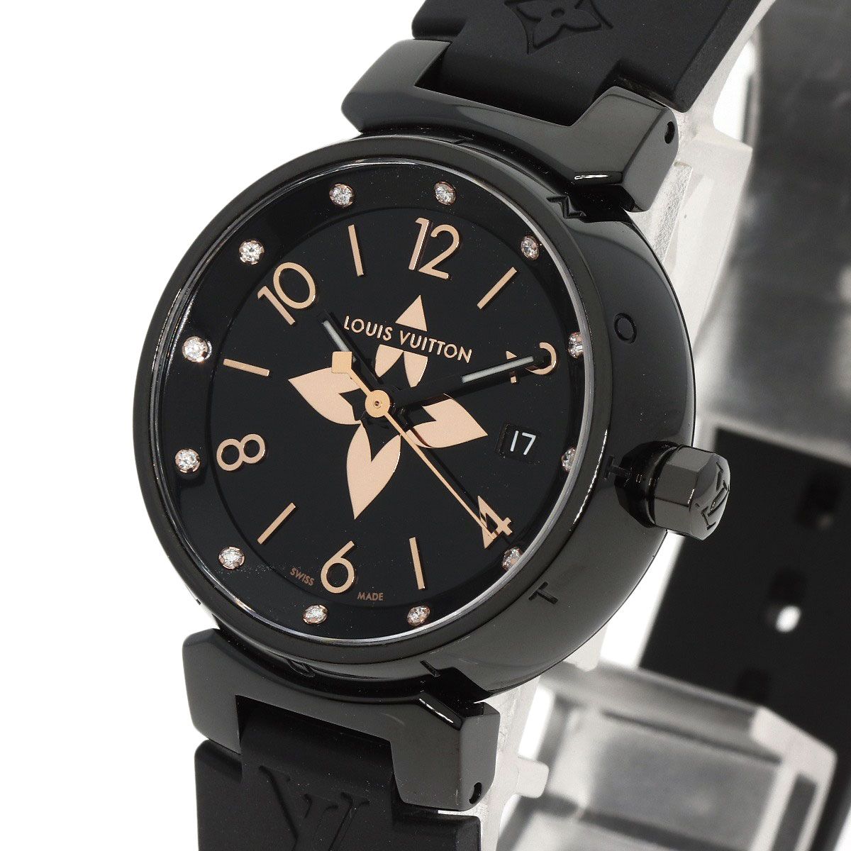 LOUIS VUITTON ルイヴィトン QA047 タンブール オールブラックPM 12P 