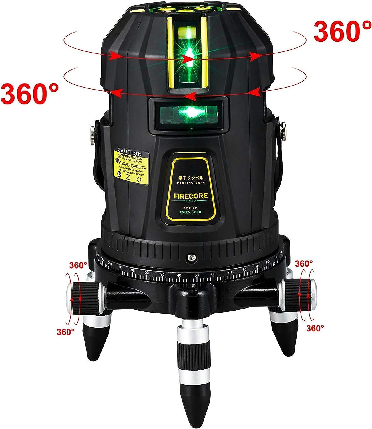 Firecore レーザー墨出し器 フルライングリーンレーザー 水平器FIR-GL8