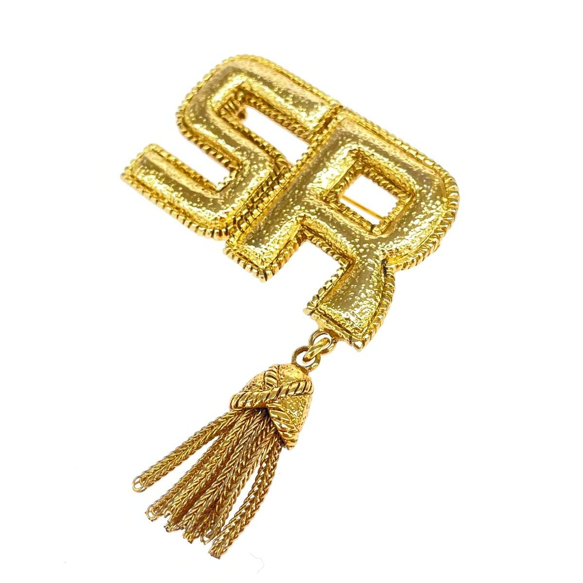 ソニアリキエル　ヴィンテージ　ブローチ SONIA RYKIEL ソニアリキエル ブローチ SRロゴ タッセル