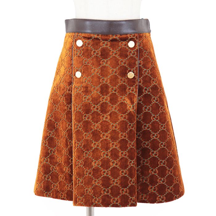 グッチ　スカート　ベロア　38 グッチスカートベロア38