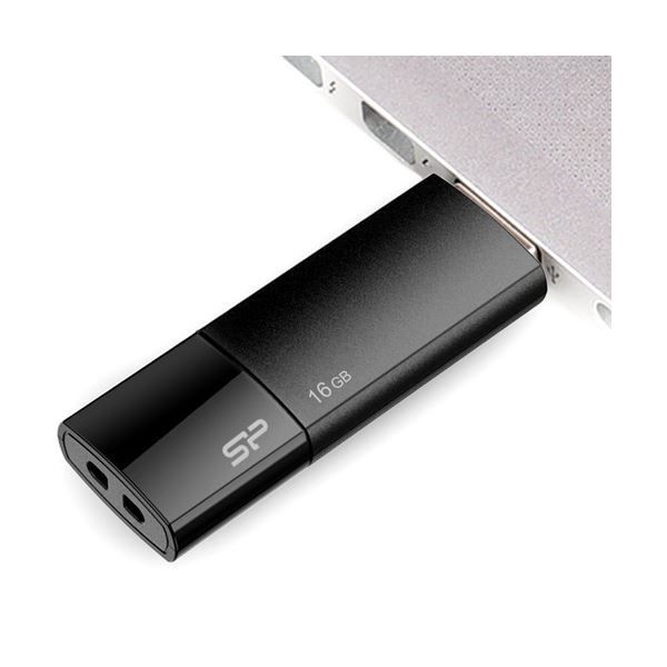 （まとめ）シリコンパワーUSB2.0フラッシュメモリ Ultima U05 16GB ブラック SP016GBUF2U05V1K 1個【&times;5セット】