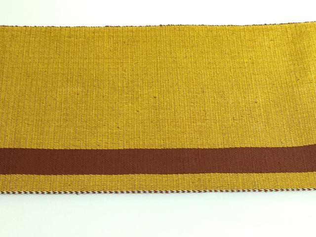 平和屋本店□極上 本場黄八丈 八寸名古屋帯 間道 逸品 未使用  