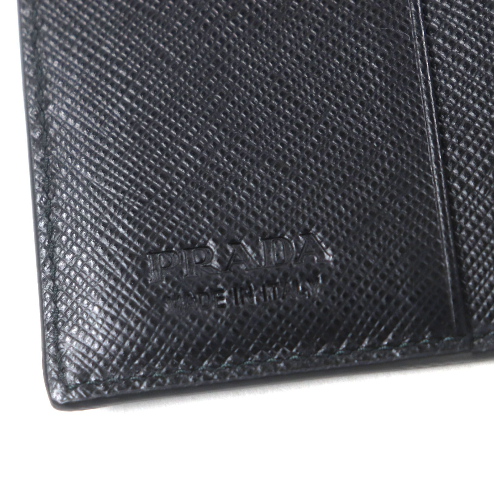 極美品▽PRADA プラダ 2MO004 サフィアーノレザー バイカラー ロゴ金具 