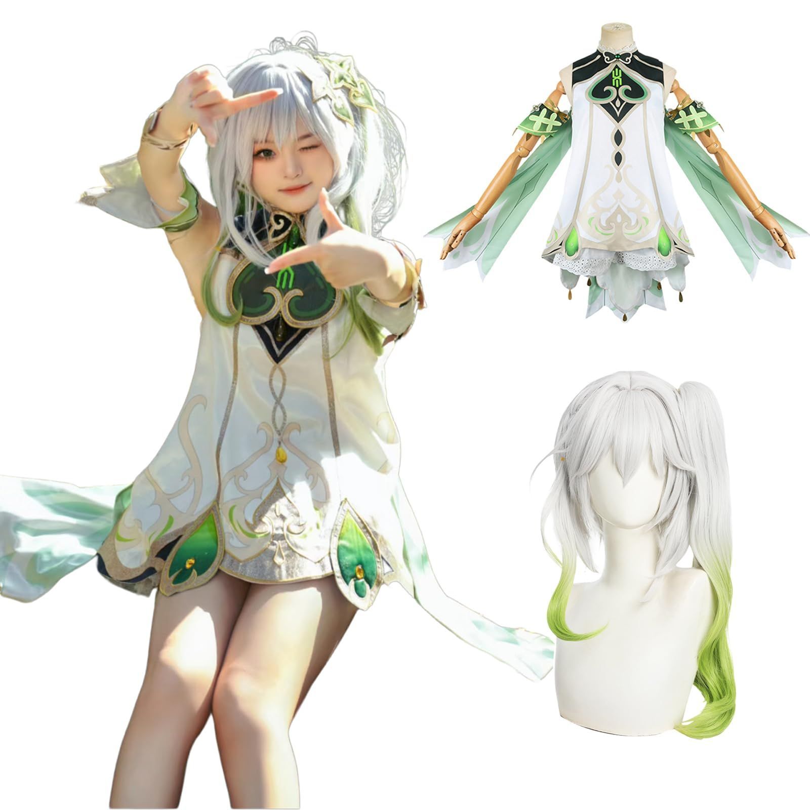 原神 ナヒーダ セット済み ウィッグ コスプレ グラデーション