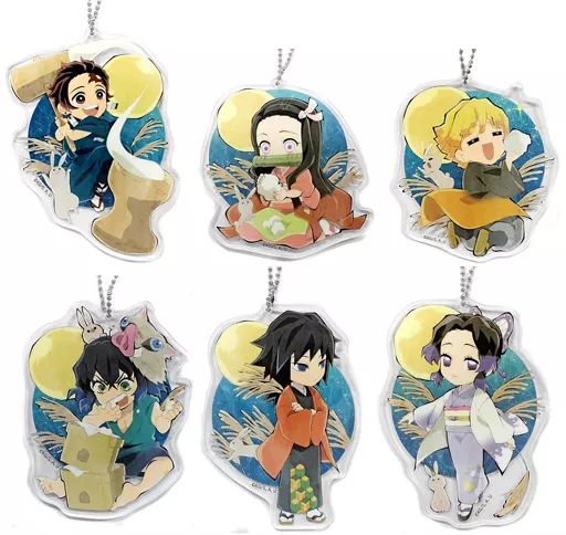 雑貨 全6種セット 鬼滅の刃カフェ×ufotable Cafe お月見イベント ランダムアクリルチャーム