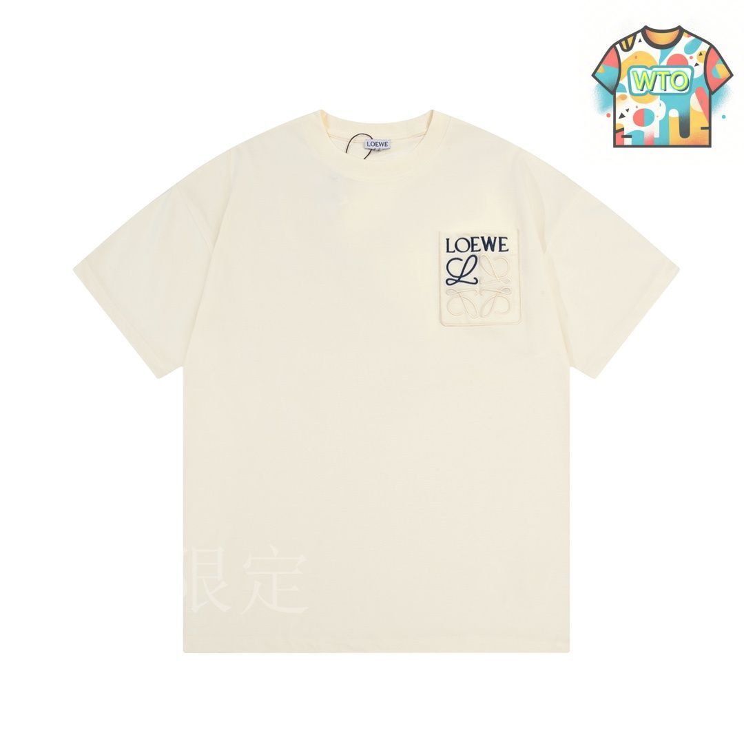 あずよもさん専用LOEWE 刺繍ポケット Tシャツ 今日特価】LOEWE ポケットカラーブロック刺繍杏 T シャツ - メルカリ